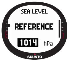 SUUNTO X9 - Réglage de la pression barométrique réduite au niveau de la mer - 3