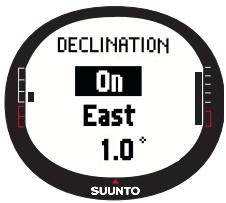 SUUNTO X9 - Définition manuelle de la déclinaison de la boussole - 1