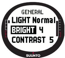 SUUNTO X9 - Réglage de la luminosité - 1
