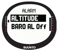 SUUNTO X9 - Alarme altitude - 1