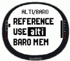 SUUNTO X9I - Altitude de reférence - 1
