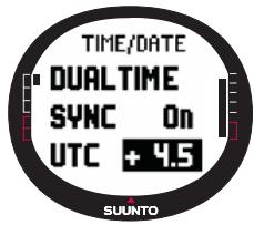 SUUNTO X9I - Ecart UTC - 1