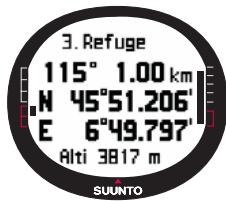 SUUNTO X9I - Affichage des points de route - 2