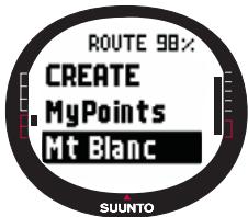 SUUNTO X9I - Sélection d'un itinéraire - 2