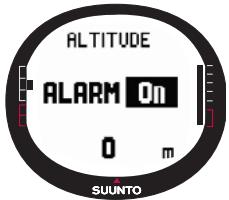 SUUNTO X9I - Alarme altitude - 2