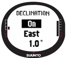 SUUNTO X9I - Définition manuelle de la déclinaison de la boussole - 1