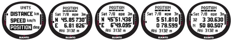 SUUNTO X9I - Choix du format de position - 1