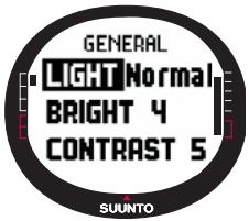 SUUNTO X9I - Réglage de l'éclairage - 1
