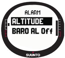 SUUNTO X9I - Alarme altitude - 1