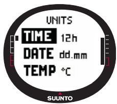 SUUNTO X9I - Choix du format de l'heure - 1