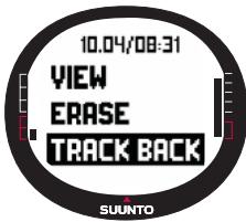 SUUNTO X9I - Track back (journal de route) - 1
