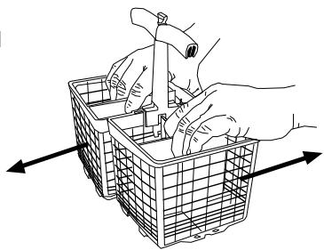 HAIER ESD100 - Steps to Split the Silverware Basket - 1