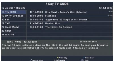HAIER LE32B7000C,  LE39B7000C,  LE65B7000 - Menu EPG (Guide électronique des programmes) - 1