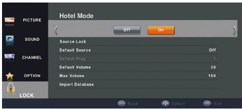 HAIER LE32B7000C,  LE39B7000C,  LE65B7000 - Hotel Mode (Mode Hôtel): - 1