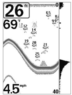 HUMMINBIRD MATRIX 77C - Fenêtre sonar en temps réel (RTS) - 1