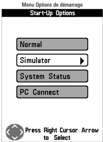 HUMMINBIRD 777C2 - Menu Options de démarrage - 1