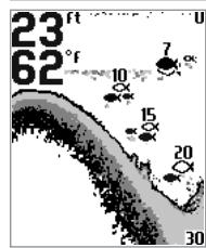 HUMMINBIRD PIRANHAMAX15 - Affichage du fond du menu Réglages - 5