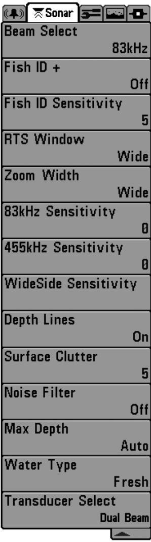 HUMMINBIRD 727 - Procedure de réglage de la Plage du fond : - 1