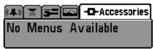 HUMMINBIRD 727 - Onglet Accessoires du menu principal - 1