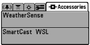 HUMMINBIRD 727 - Onglet Accessoires du menu principal - 2