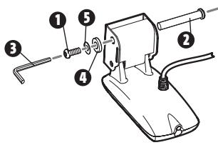 HUMMINBIRD 931C - Montage du transducteur et du pivot sur le support (appareils à double fréquence) : - 1