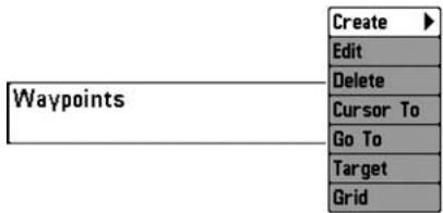 HUMMINBIRD GPS 757C - Procedure de visualisation du sous-menu Waypoints : - 1