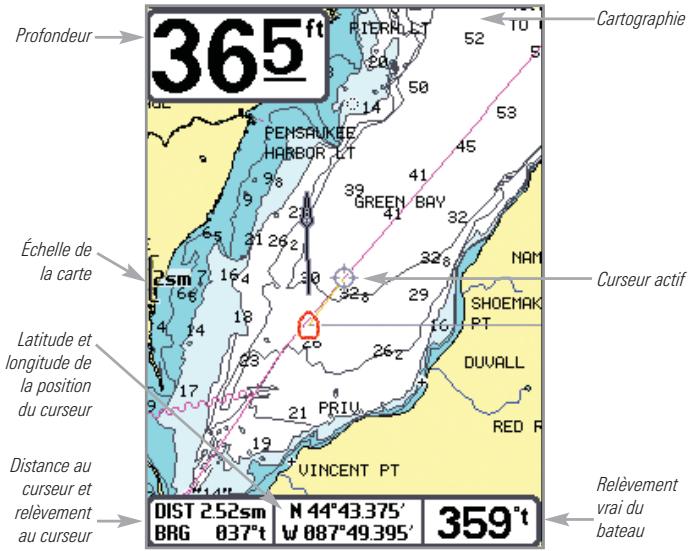 HUMMINBIRD GPS 757C - Mode d'affichage Cartographique - 2