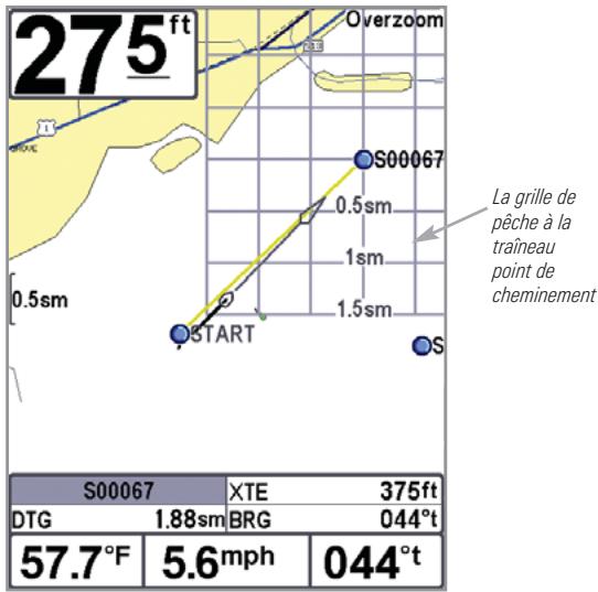 HUMMINBIRD GPS 757C - Ajout d'un point de cheminement ou d'une grille de pêche à la traine - 2