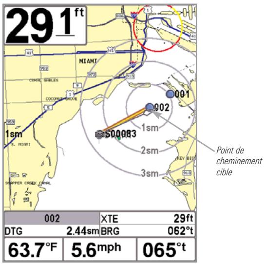 HUMMINBIRD GPS 757C - Ajout d'un point de cheminement ou d'une grille de pêche à la traine - 1