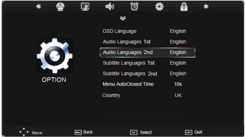 CONTINENTAL EDISON CE12LED16SD6 - Menu OPTION - 1