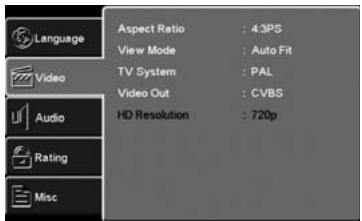 CONTINENTAL EDISON CEHCDVD511 - AJUSTES DE VIDEO - 1