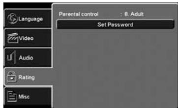 CONTINENTAL EDISON CEHCDVD511 - CONFIGURATION DU NIVEAU DE CONTROLE PARENTAL - 1
