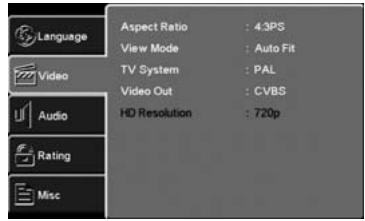 CONTINENTAL EDISON CEHCDVD511 - 7.2VIDEO SETUP - 1
