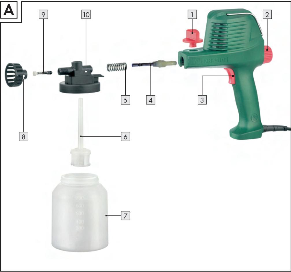PARKSIDE KH 3031 PAINT SPRAY GUN - DE AT CH - 1