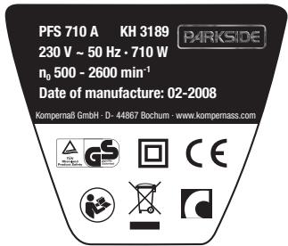PARKSIDE PFS 710A - Accelerazione valutata, tipica: - 1