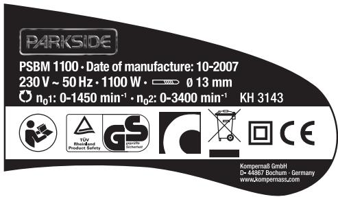 PARKSIDE PSBM 1100 - Inleiding - 1