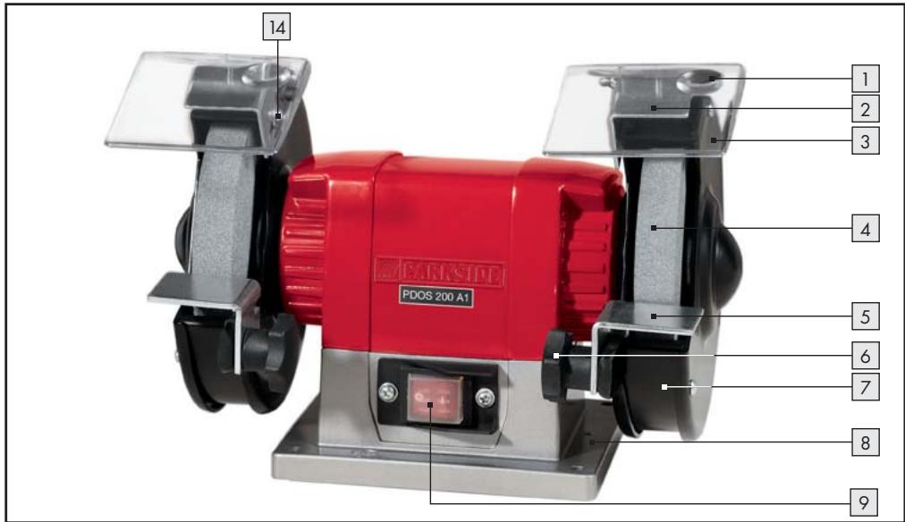 PARKSIDE PDOS 200 A1 DOUBLE BENCH GRINDER - 1