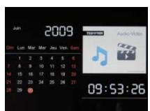 TELEFUNKEN DPF 7901 - Le mode d'affichage du calendrier - 1