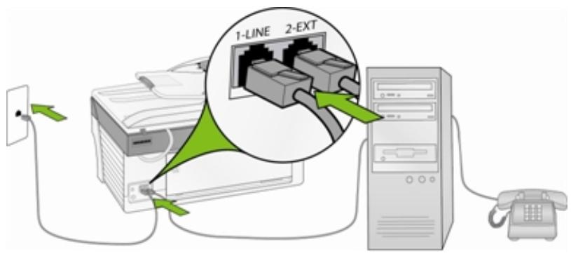 KODAK 5500 ALL-IN-ONE PRINTER - Ligne partagée voix et télécopie avec modem - 1