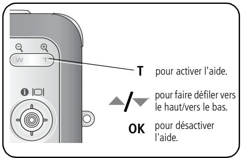 KODAK V1003 - Utilisation de l'aide de l'appareil photo - 1