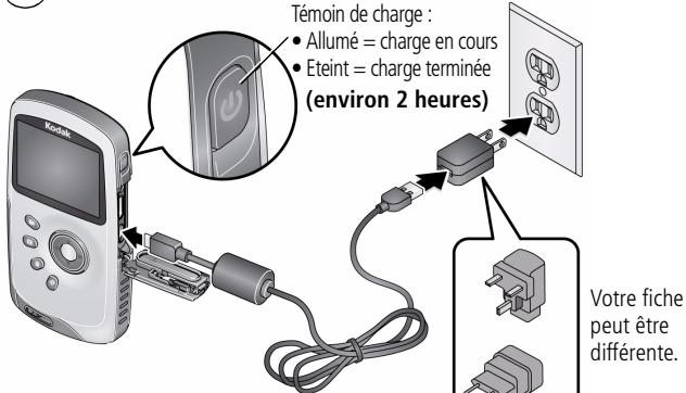 KODAK PLAYSPORT ZX3 - Charge de la batterie - 3