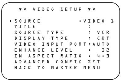 HARMAN KARDON AVR 7300 - Menu Video Setup - 1