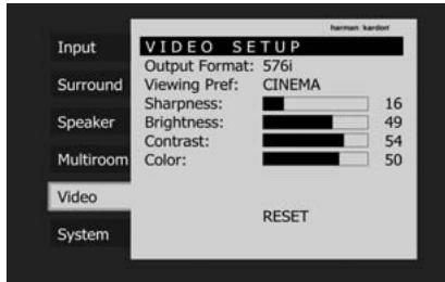 HARMAN KARDON CINESPECIAL 29-11 - Réglages video - 1