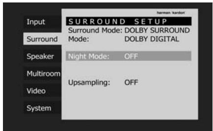 HARMAN KARDON CINESPECIAL 29-7 - Réglages Mode Nuit (Night) - 1