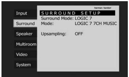 HARMAN KARDON CINESPECIAL 29-7 - Configuration du mode Surround - 1