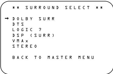 HARMAN KARDON DPR 2005 - Configuration du mode Surround - 1