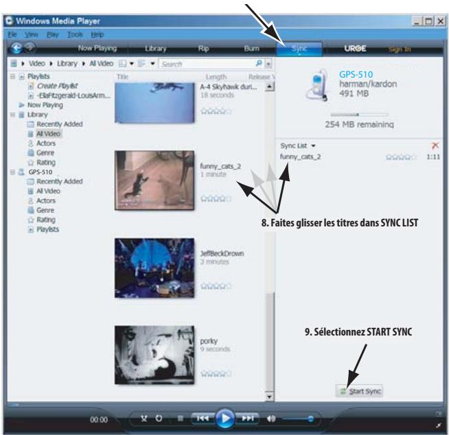HARMAN KARDON GPS-410 [GPS-410EU] - TRANFERT DE FICHIERS VERS LE GPS-410/510 EN MODE MTP : - 2