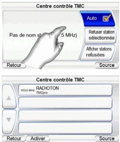 HARMAN KARDON GPS-500 [GPS-500WE] - Le menu «Paramètres TMC » - 1