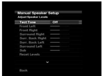 HARMAN KARDON AVR 255 - Quatrième étape – Paramétrer manuellement les niveaux de sortie de canaux - 1