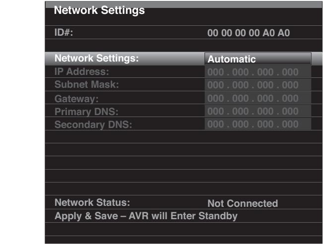 HARMAN KARDON AVR 365 - Configuration réseau - 1
